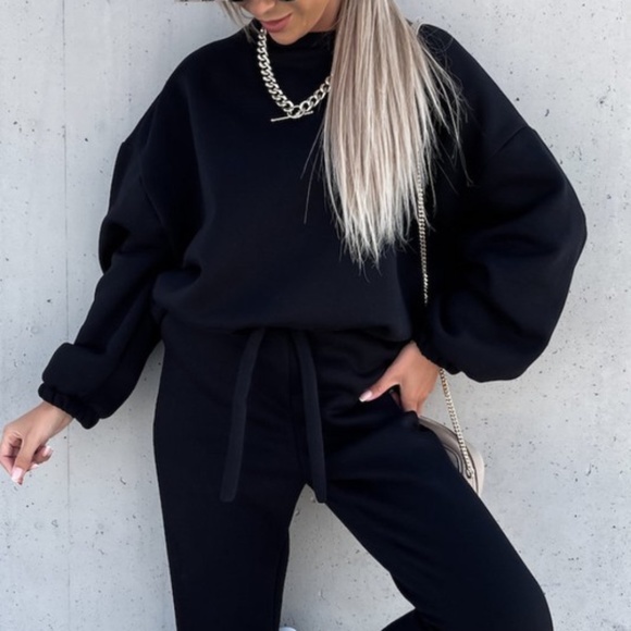 Cropped Pullover Sweat pants SETN | Black - Picture 2 of 5